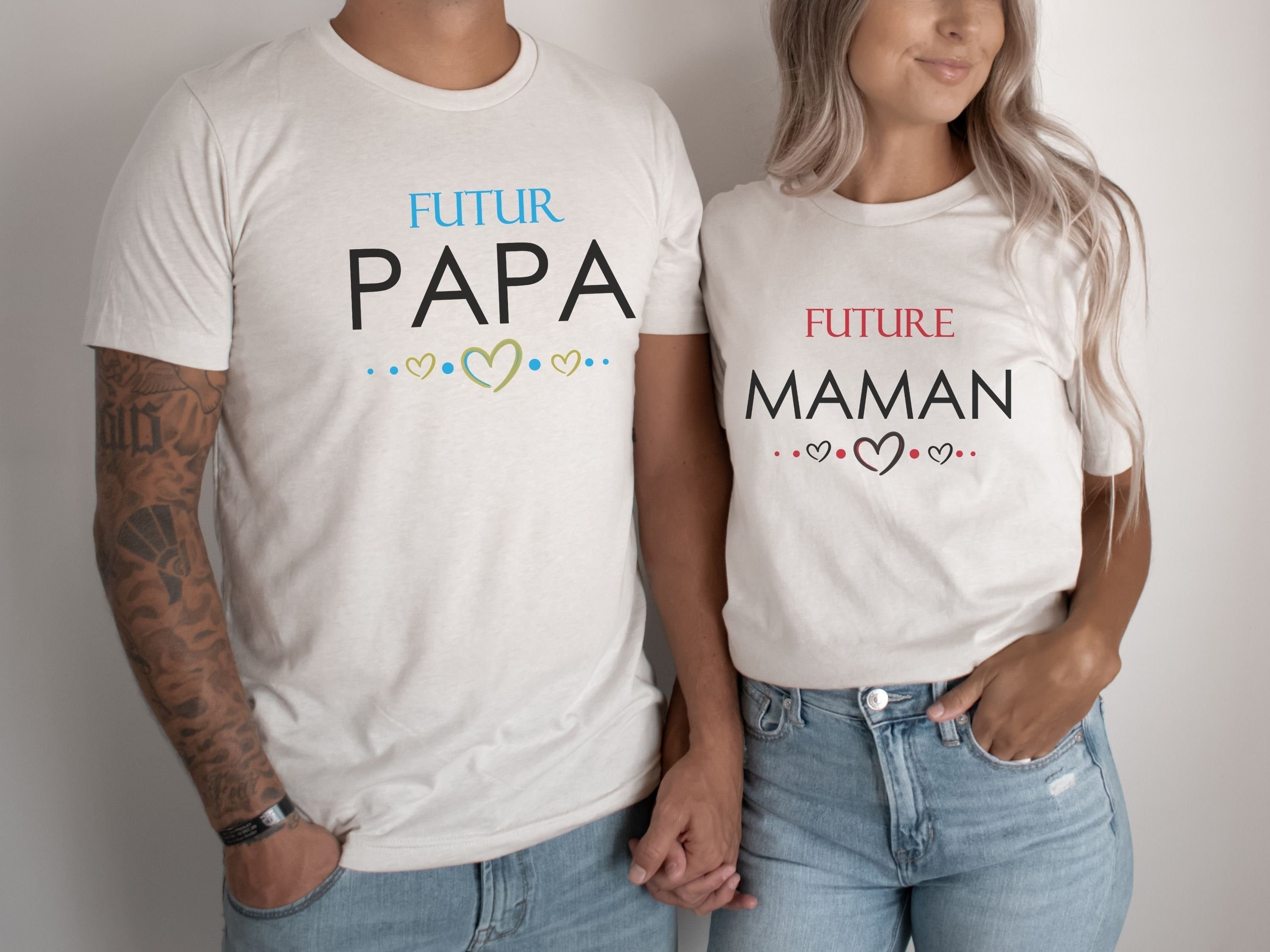 Tee shirt Futur PAPA, Future MAMAN, T-shirt annonce grossesse, Tee