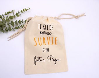 Kit De Survie Futur Papa - Tote Bag Spécial Annonce Grossesse, Cadeau Original Fête Des Pères Et Naissance