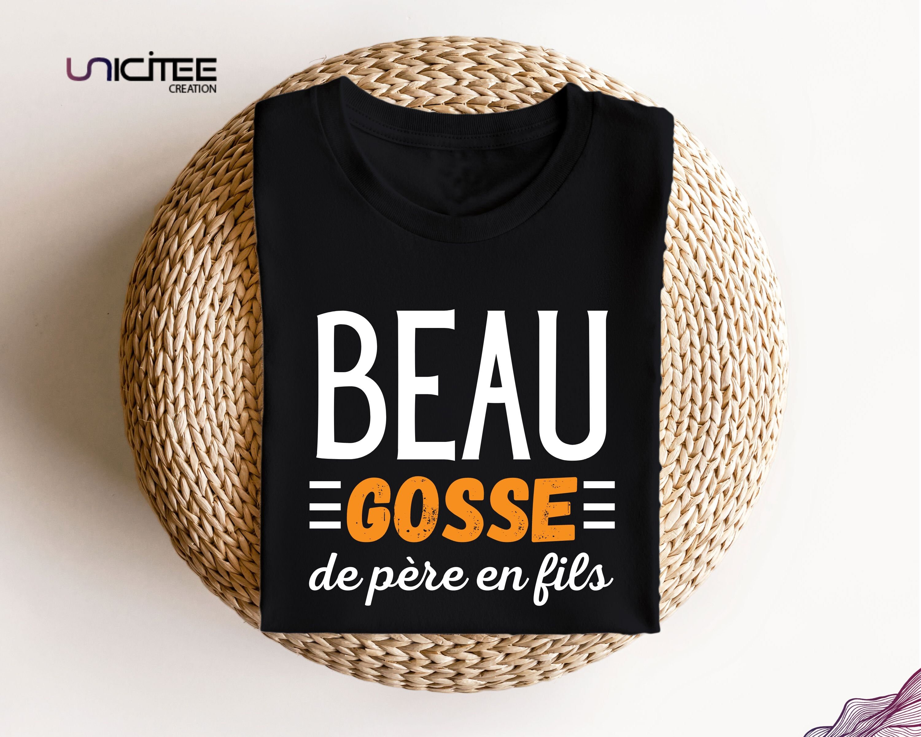 T-shirt Bébé Garçon 'Beau Gosse De Père En Fils' – 100% Coton, Taille 1 An à 5 Ans, Blanc, Fabriqué En UE - 5