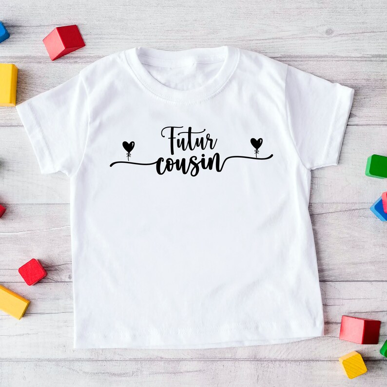 T-shirt futur cousin et future cousine, Tee-shirt annonce grossesse, T-shirt enfant image 4