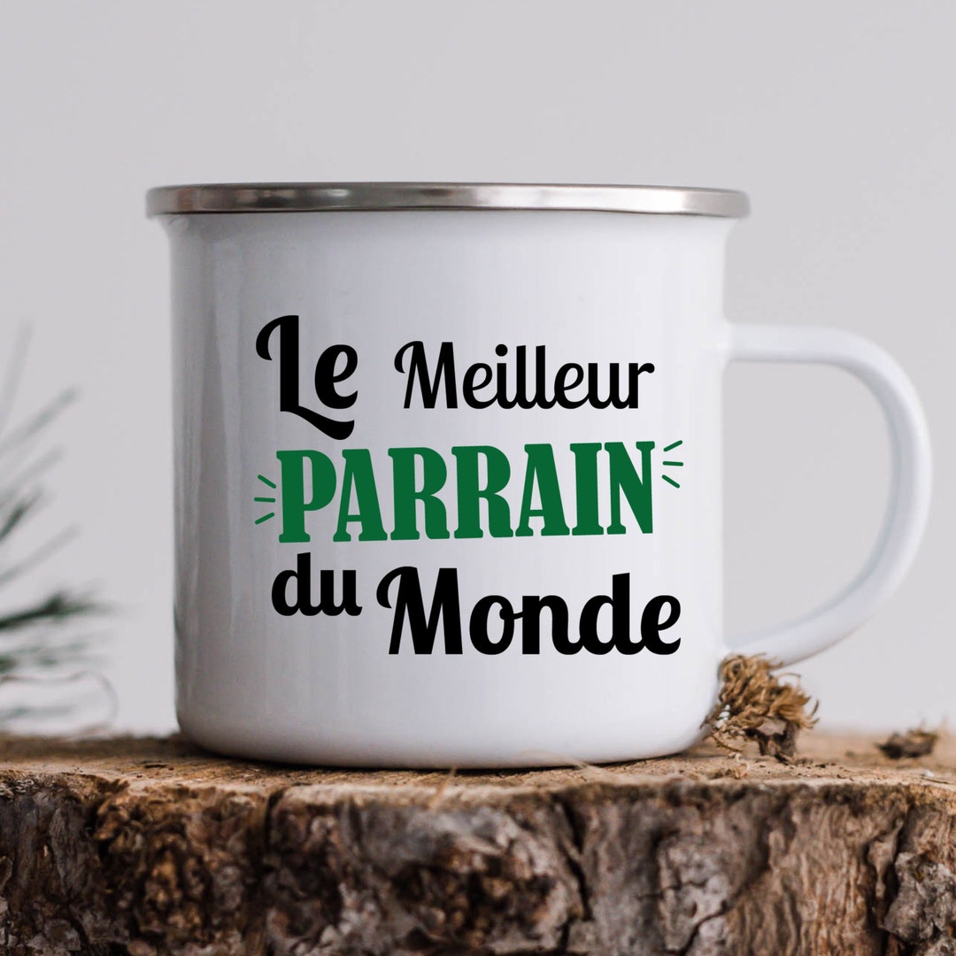 Mug Meilleur Parrain du monde, Mug personnalisé en Inox, Cadeau d ...