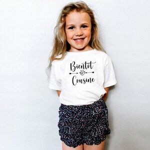 T-shirt bientôt cousine et cousin, Tee-shirt annonce grossesse, T-shirt enfant Bientôt cousine