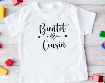 Presto t-shirt cugino e cugino, t-shirt annuncio di gravidanza, t-shirt per bambini