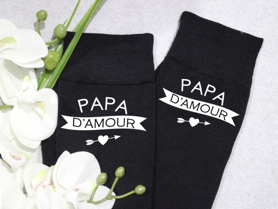 Chaussette Papa d'amour, chaussettes Papi d'amour, chaussettes