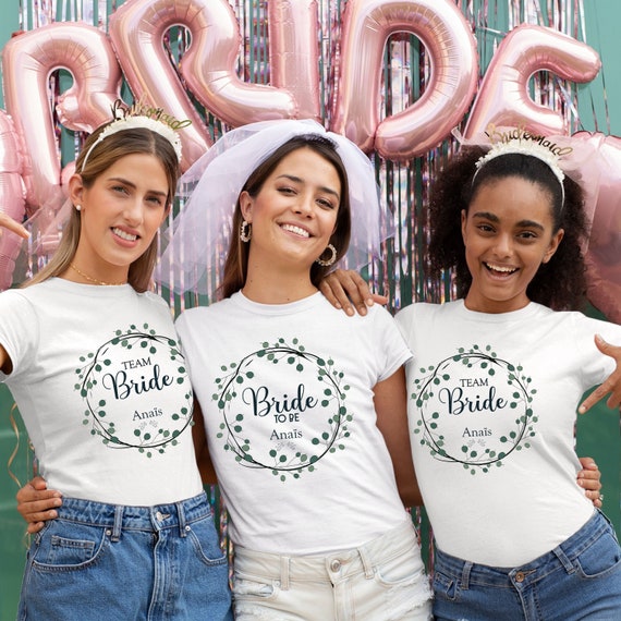 T-Shirt JGA Team Bride Pour Femme - Enterrement De Vie De Jeune Fille, Brautjungfer, Demoiselle D'Honneur