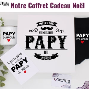 Tee shirt Papy, Prénoms des petits enfants, Cadeau anniversaire papy, Box cadeau personnalisé, Coffret cadeau Papi, Fête des grands pères image 8