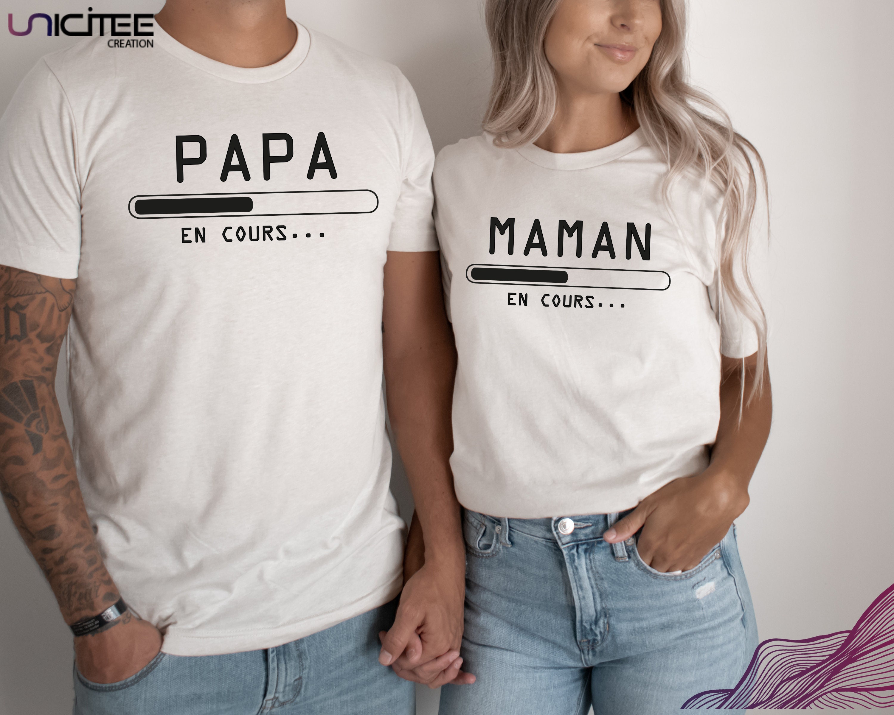 T-Shirt Blanc Homme Futur papa chargement en cours 