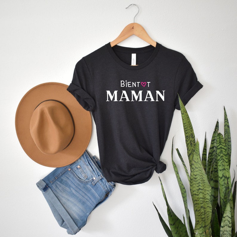 T-shirt Bientôt maman pour annoncer votre grossesse Idée cadeau idéal pour une future maman Czarny