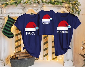 Matching Christmas T-shirt, personalized family T-shirt, matching dad mom baby, family Christmas gift