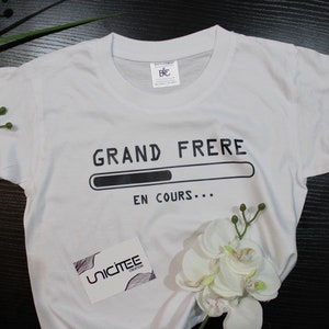 Tee shirt grand frère en cours, T-shirt annonce grossesse enfant image 4