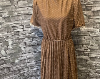 Original hand made Brown Polka Dot Dress