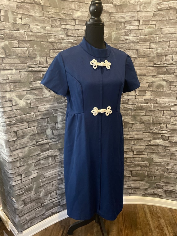 1950s Minx Modes Junior Navy Dress