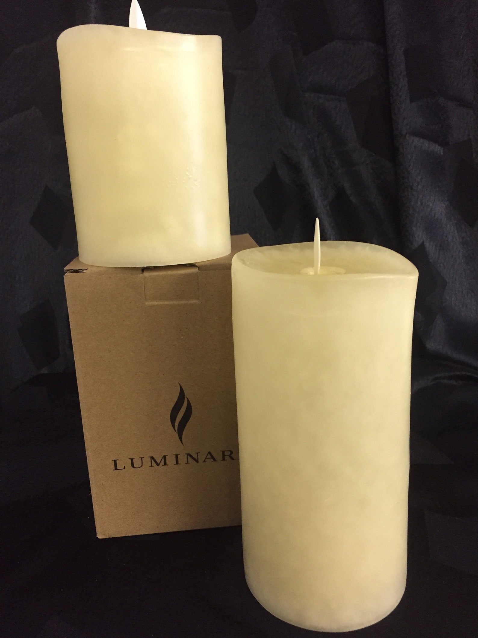Candles by Luminar set of 2 in 3 inch wide Mottled style Etsy