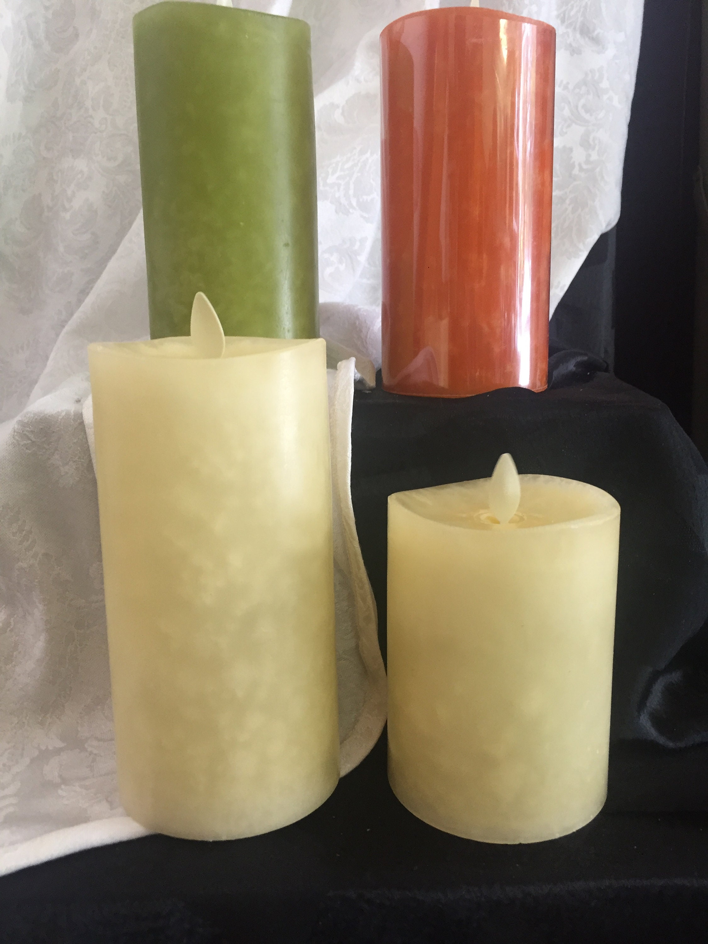 Candles by Luminar set of 2 in 3 inch wide Mottled style Etsy
