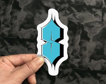 Sticker S années 90 | Sticker mat, brillant, transparent, holographique, découpé