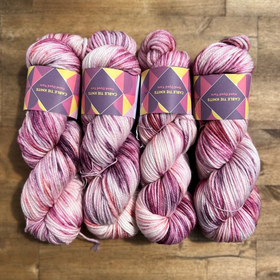 Orchid 100g Bravo 8ply Variegated Hand Dyed Yarn DK 100% Superwash Merino Wool Pink Purple Red