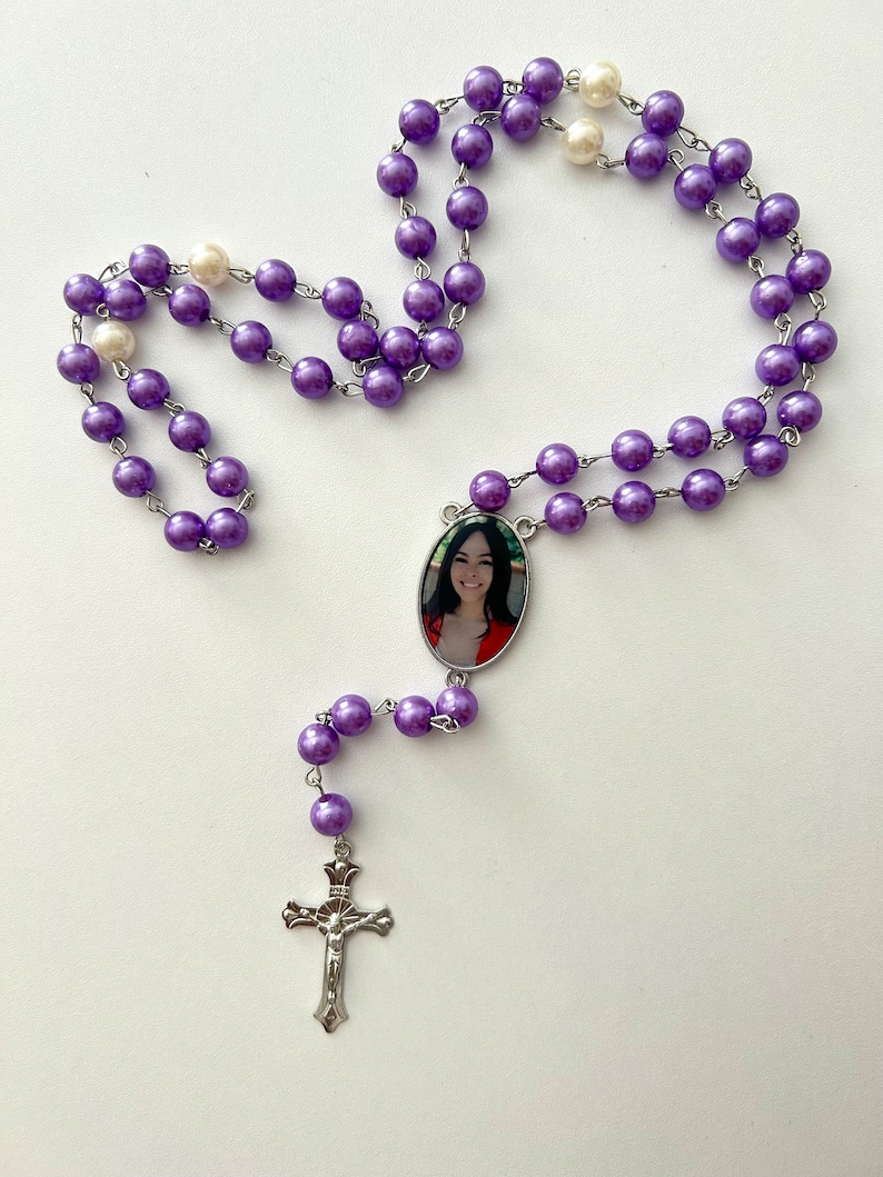 Custom Personalized Rosary with Photo zdjęcie 3