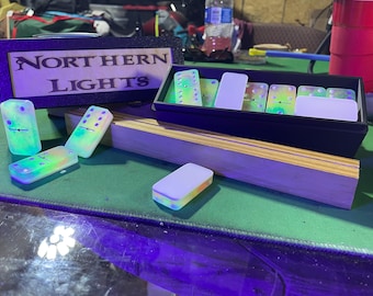 northern lights glow dominos/ double 6 , double 9 and double 12 are all available