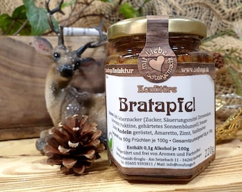 Baked apple jam, fruit spread, bread spread, 220g
