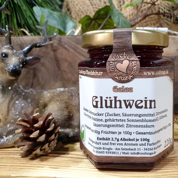 Glühwein Gelee, Brotaufstrich, Fruchtaufstrich, 220g