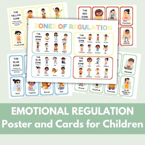 Emotional Regulation druckbare Poster und Karten für Kinder - Zone der Regulation + Bewältigungstrends