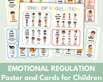 Emotional Regulation druckbare Poster und Karten für Kinder - Zone der Regulation + Bewältigungstrends
