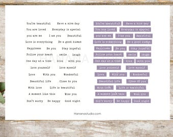 Vintage Inspirational Phrases, Typewriter Font (PDF)
