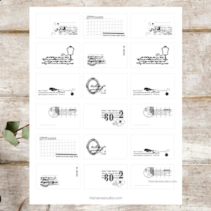 Minimalist Journaling Ephemera / Journal ephemera / Ephemera supply / Layering Ephemera pieces / Art journal supply / Digital Printable