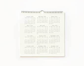 2025-2026 A5 Calendar Printable, Year-at-a-Glance (PDF)
