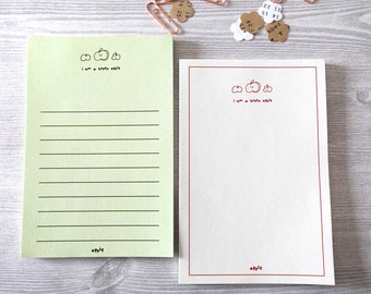 Minimal, Non-sticky, blank lined note pad, memo pad, stationery