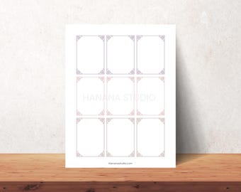 Aesthetic Antique Frame Labels, Journal Ephemera (Digital PDF)