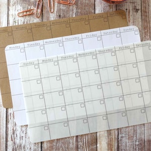 Monthly Calendar Sticker / Monthly Planner Stickers, Bullet Journal Sticker / Notebook / Diary / Sunday OR Monday-start / 4.75” x 8”