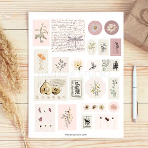 Effimere Vintage Flowers & Birds / Effimere per diario stampabili / Effimere / Forniture per scrapbooking / Stampabili digitali / PDF scaricabili