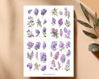 Watercolor Lilac Flower Art: Purple Violet Print (PDF)