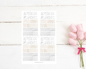 Vintage Script Washi Tape Strips: Antique Ephemera (Printable PDF)