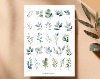 Botanical Ephemera: Sage & Leaf Journal Elements (Digital Printable)