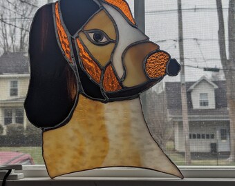 Handcrafted Stained Glass DOG Suncatcher