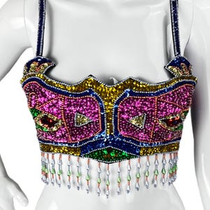 90s Beaded bra top with sequin by Kookai