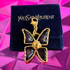 イヴ・サンローラン蝶のクリスタルブローチ Saint Laurent Butterfly - Etsy