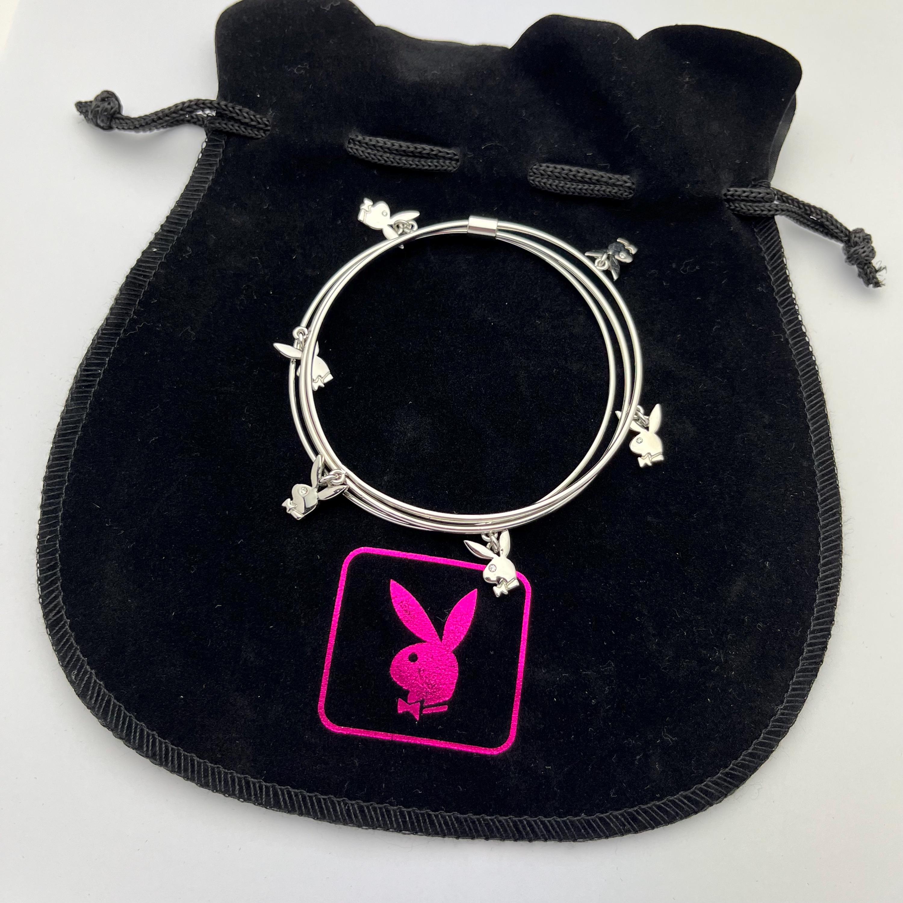 80’S★PLAYBOY★ブレスレット★29★ビンテージ★USA★プレイボーイ★ Vintage Playboy Bangle Set Silver | Bunny Charm Bracelet Stack