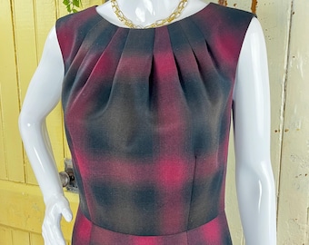Tartan plaid mini dress wool by Antoni and Alison vintage 90s dress