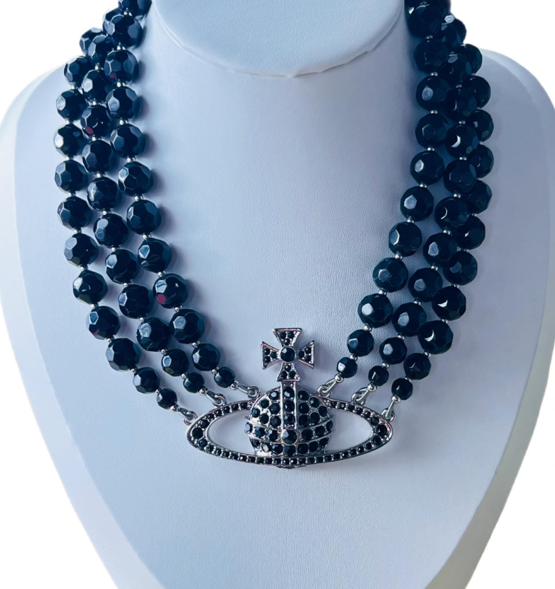 Vivienne westwood black orb necklace - Etsy 日本