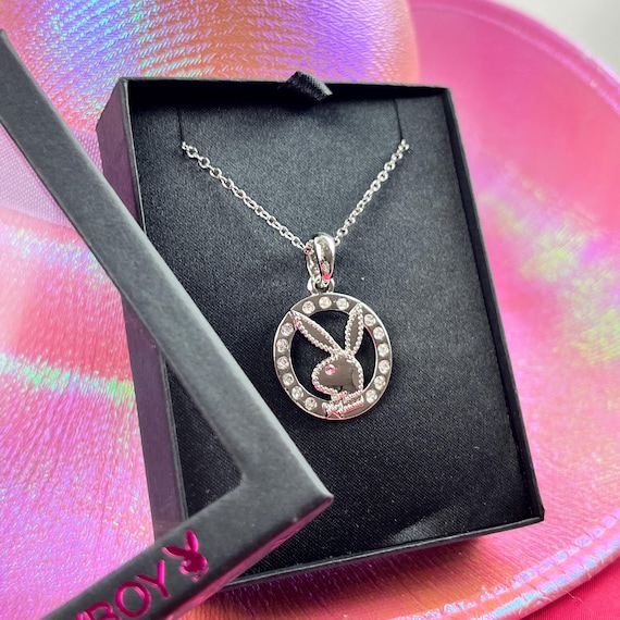 Playboy Bunny Necklace,silver Pendant on Chain, Perfect Gift Idea