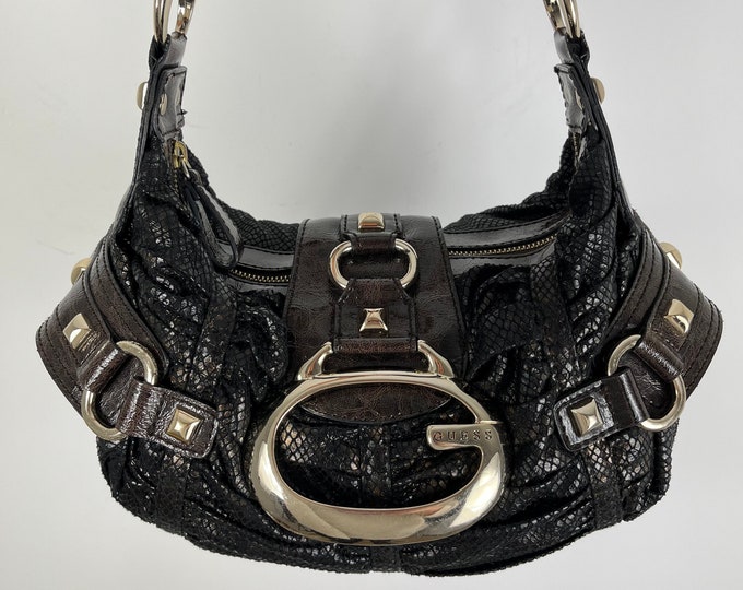 Vintage Guess Bag Y2K Black Guess Bag Guess Shoulder Bag Black Shoulder