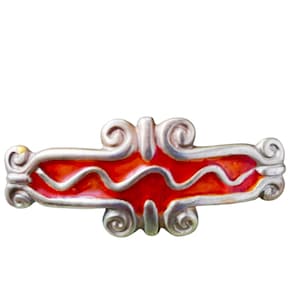 Vintage Haarspange gehämmert Metall Jugendstil Spiralmuster Made in France