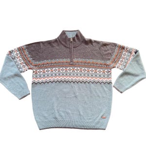 Keltisches Muster Pullover mit Viertelreißverschluss - Edinburgh Wollmühle XXL