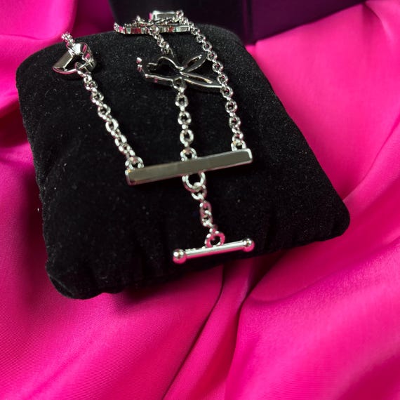 Playboy Silver infinity charm bracelet, rabbit ch… - image 4