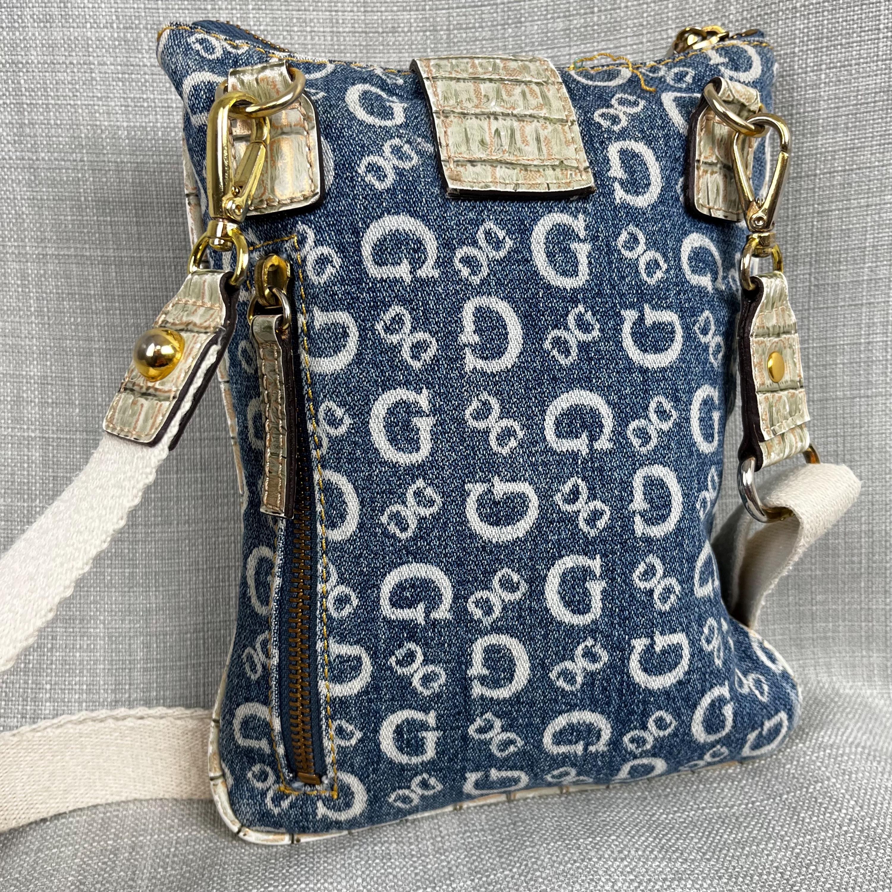 Vintage Guess Denim Shoulder Bag: Y2K Gold Studded Crossbody - Etsy