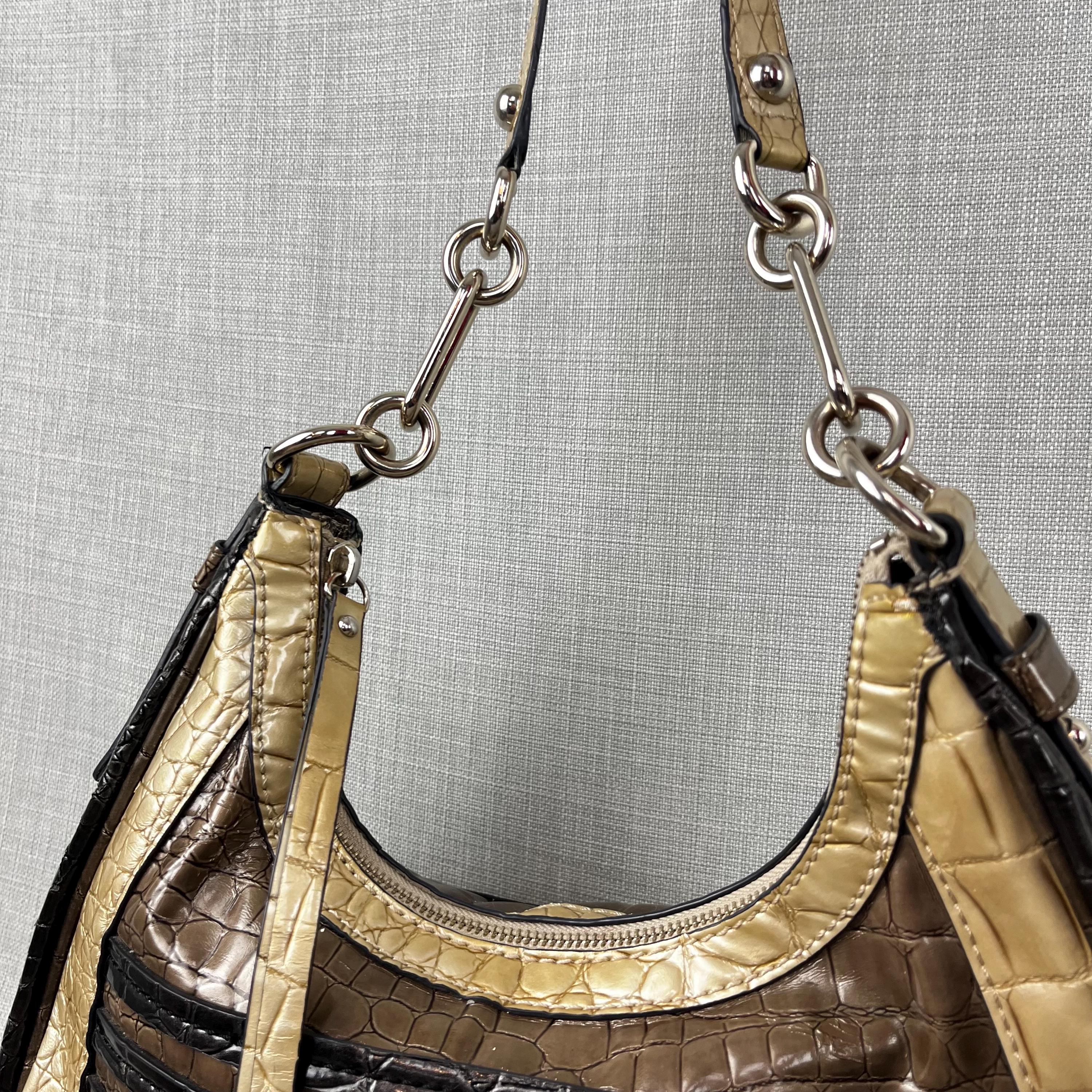 Y2K Guess Shoulder Bag: Black & Gold Croc Embossed Party Bag - Etsy