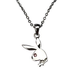 2000s Playboy necklace,Y2K women’s fashion,silver chain bunny necklace